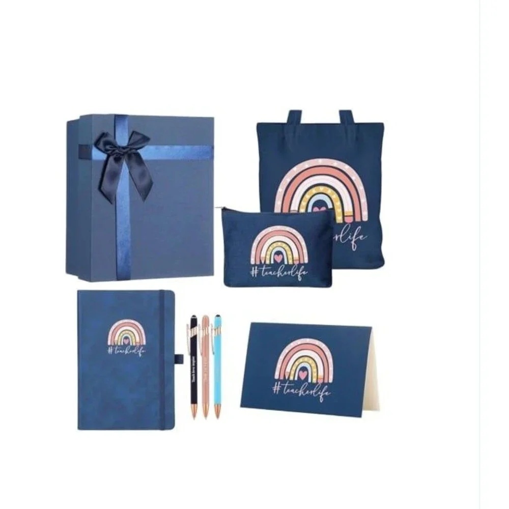 NEW Dispowreath 8 Pcs Teacher Appreciation Gift Set With Blue Gift Box